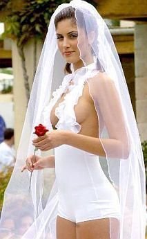 Bride holding rose